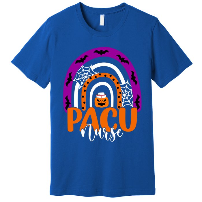 Pacu Nurse Halloween Costume Nurses Pumpkin Rainbow Nursing Gift Premium T-Shirt