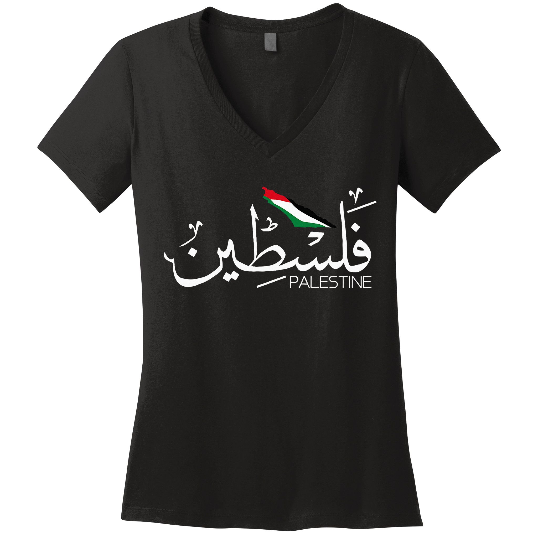 Palestine Name In Arabic Palestine Women's V-Neck T-Shirt