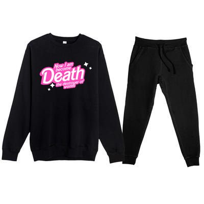 Pinkheimer Now I Am Become Death The Destroyer Of Worlds Premium Crewneck Sweatsuit Set