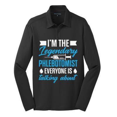 Phlebotomist Nurse IM The Legendary Phlebotomist Sweat Silk Touch Performance Long Sleeve Polo