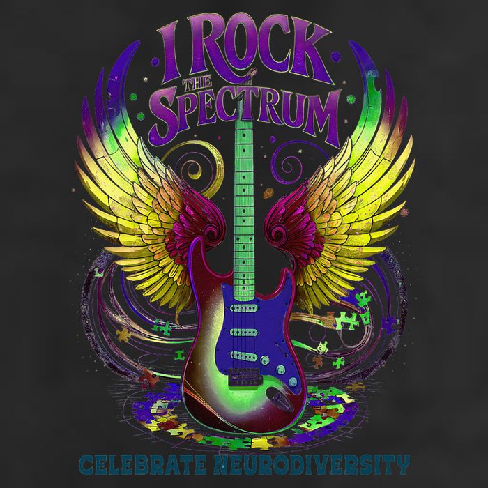 Proud Neurodiversity I ROCK THE SPECTRUM Autism Awareness 7 Panel Mesh Trucker Snapback Hat
