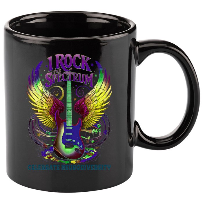Proud Neurodiversity I ROCK THE SPECTRUM Autism Awareness 11oz C Handle Ceramic Mug
