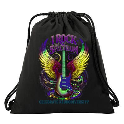 Proud Neurodiversity I ROCK THE SPECTRUM Autism Awareness Drawstring Bag