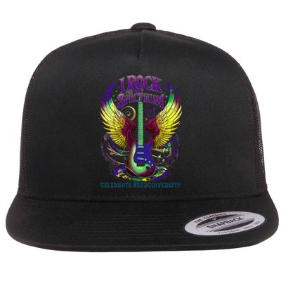 Proud Neurodiversity I ROCK THE SPECTRUM Autism Awareness Flat Bill Trucker Hat