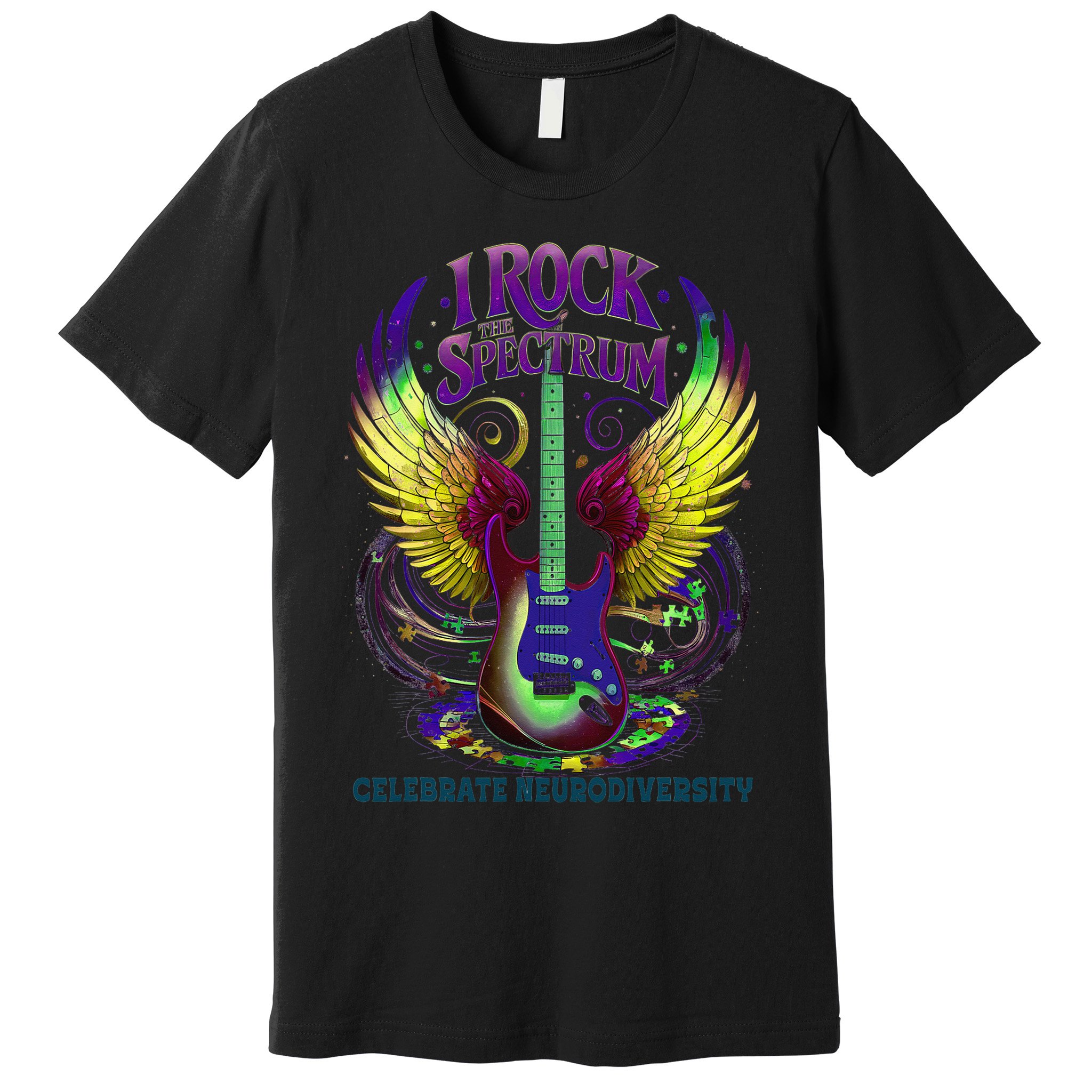 Proud Neurodiversity I ROCK THE SPECTRUM Autism Awareness Premium T-Shirt
