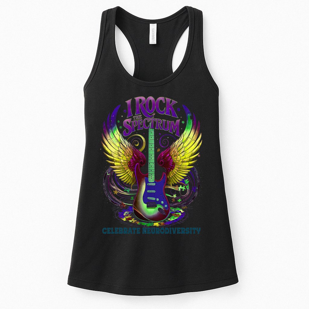 Proud Neurodiversity I ROCK THE SPECTRUM Autism Awareness Womens Tank Top