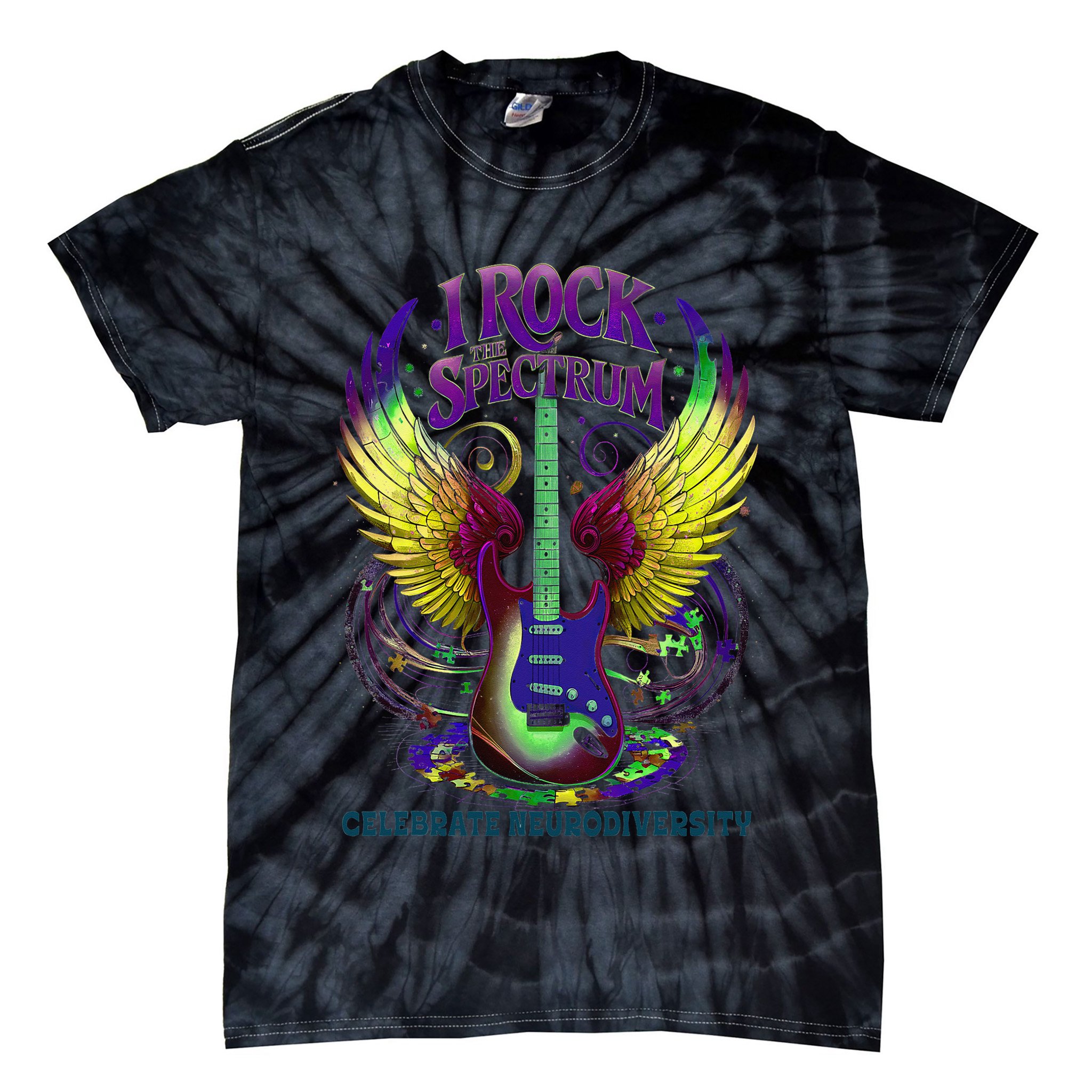 Proud Neurodiversity I ROCK THE SPECTRUM Autism Awareness Tie-Dye T-Shirt