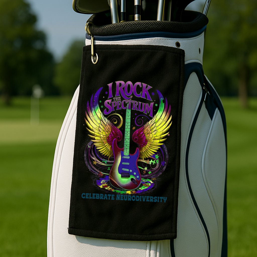 Proud Neurodiversity I ROCK THE SPECTRUM Autism Awareness Golf Towel