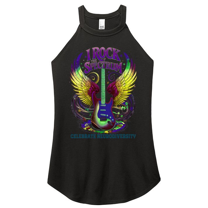 Proud Neurodiversity I ROCK THE SPECTRUM Autism Awareness Women's Perfect Tri Rocker Tank