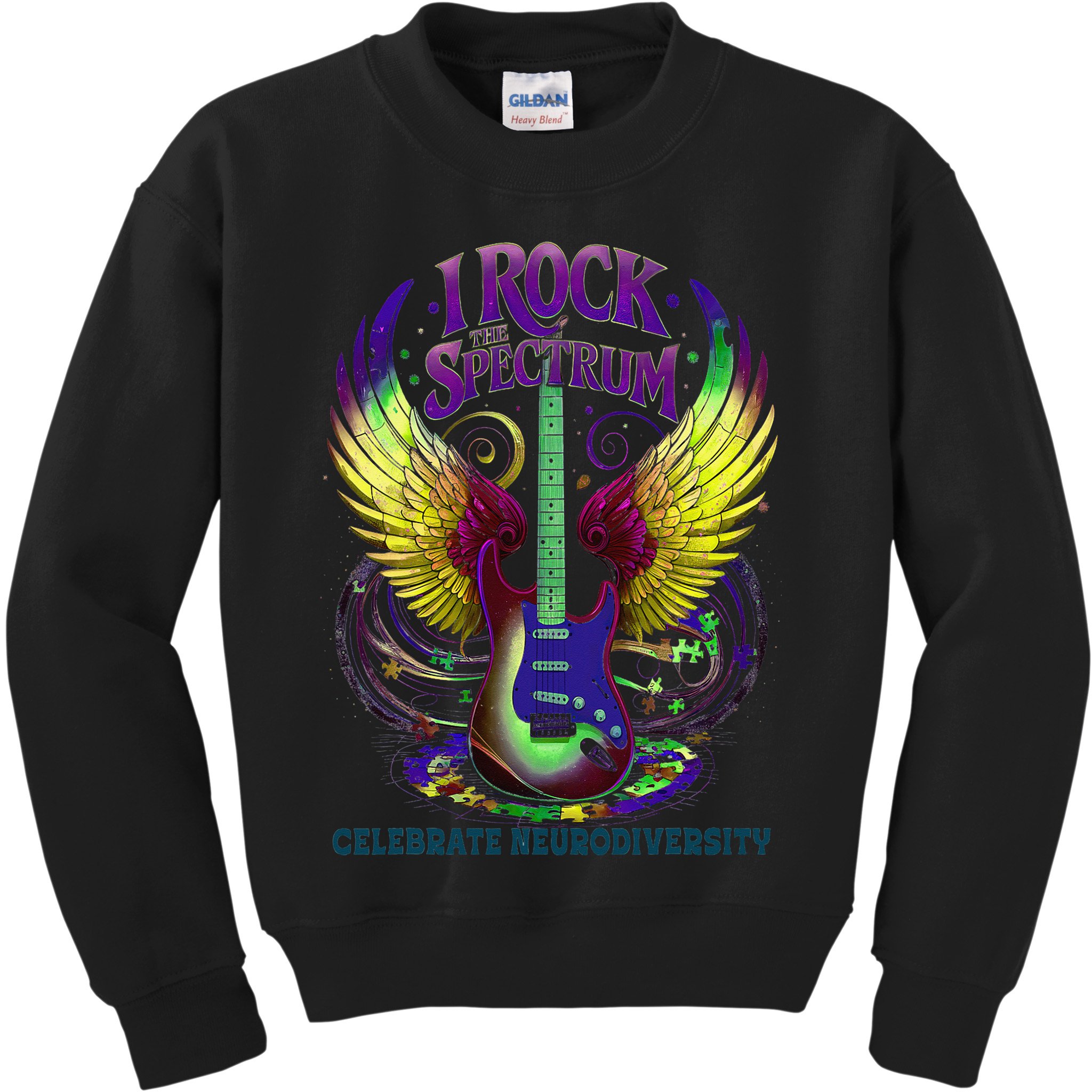 Proud Neurodiversity I ROCK THE SPECTRUM Autism Awareness Kids Sweatshirt