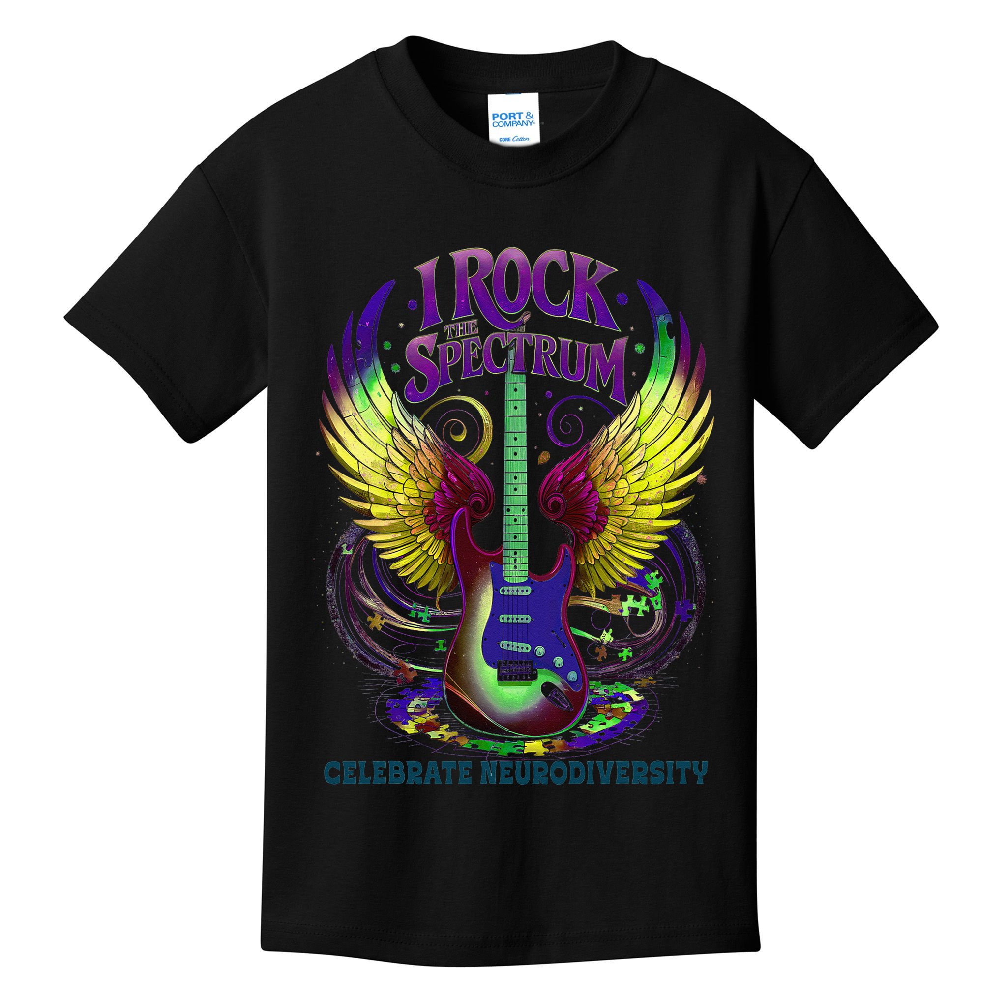 Proud Neurodiversity I ROCK THE SPECTRUM Autism Awareness Kids T-Shirt