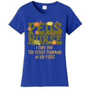 Peds Nurse I Care For The Cutest Pumpkins In The Patch Gift Women's T-Shirt