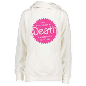 Pinkheimer Now I Am Become Death The Destroyer Of Worlds Womens Funnel Neck Pullover Hood