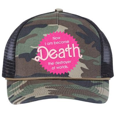 Pinkheimer Now I Am Become Death The Destroyer Of Worlds Retro Rope Trucker Hat Cap