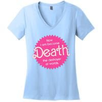 Pinkheimer Now I Am Become Death The Destroyer Of Worlds Women's V-Neck T-Shirt