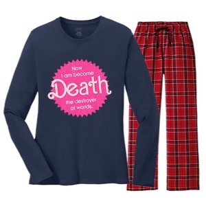 Pinkheimer Now I Am Become Death The Destroyer Of Worlds Women's Long Sleeve Flannel Pajama Set 