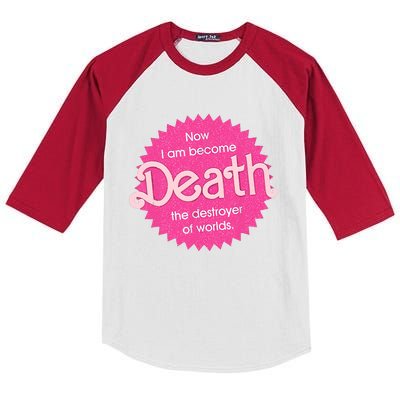 Pinkheimer Now I Am Become Death The Destroyer Of Worlds Kids Colorblock Raglan Jersey