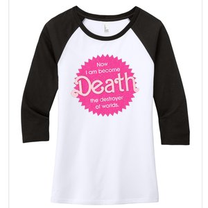 Pinkheimer Now I Am Become Death The Destroyer Of Worlds Women's Tri-Blend 3/4-Sleeve Raglan Shirt