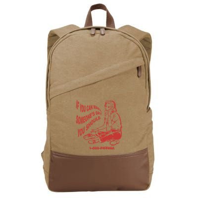 Pythia Nightcall If You Can Make SomeoneS Day You Should Cotton Canvas Backpack