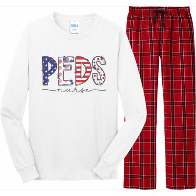 Peds Nurse July 4th Pediatric Nurse Happy Independence Day Long Sleeve Pajama Set