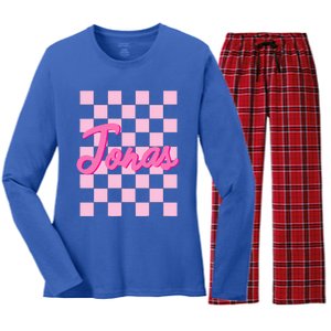 Personalized Name Jonas I Love Jonas Women's Long Sleeve Flannel Pajama Set 