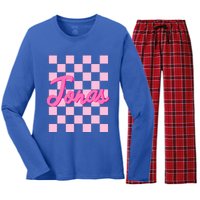 Personalized Name Jonas I Love Jonas Women's Long Sleeve Flannel Pajama Set 