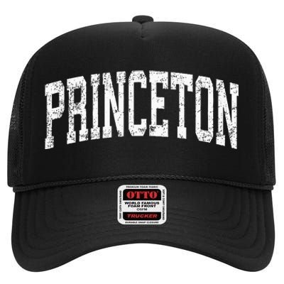 Princeton New Jersey NJ Vintage Athletic Sports High Crown Mesh Back Trucker Hat