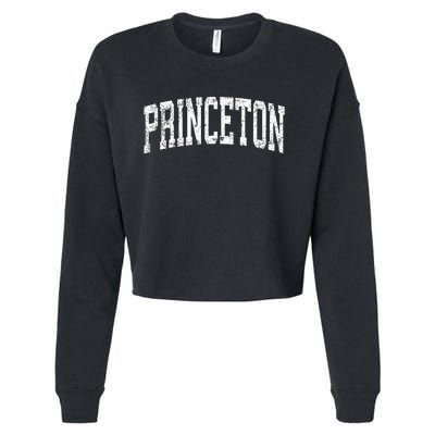 Princeton New Jersey NJ Vintage Athletic Sports Cropped Pullover Crew