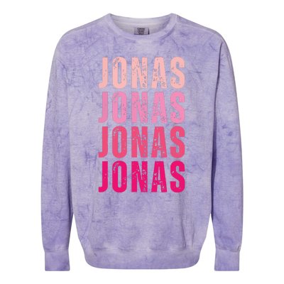 Personalized Name Jonas I Love Jonas Colorblast Crewneck Sweatshirt