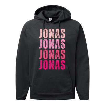 Personalized Name Jonas I Love Jonas Performance Fleece Hoodie