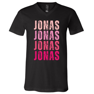 Personalized Name Jonas I Love Jonas V-Neck T-Shirt