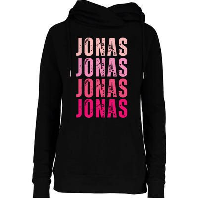 Personalized Name Jonas I Love Jonas Womens Funnel Neck Pullover Hood