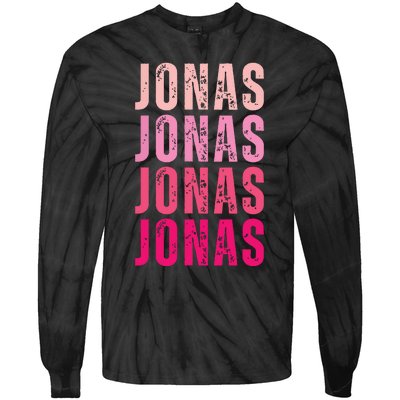 Personalized Name Jonas I Love Jonas Tie-Dye Long Sleeve Shirt