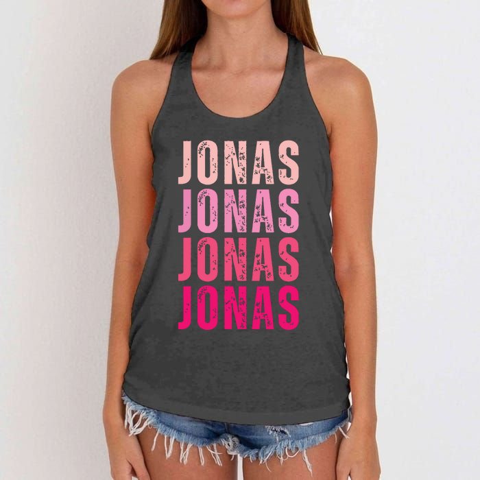 Personalized Name Jonas I Love Jonas Women's Knotted Racerback Tank