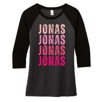 Personalized Name Jonas I Love Jonas Women's Tri-Blend 3/4-Sleeve Raglan Shirt