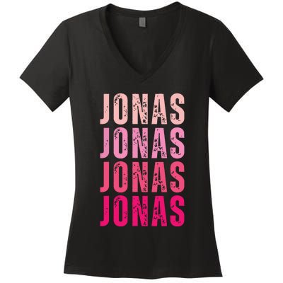 Personalized Name Jonas I Love Jonas Women's V-Neck T-Shirt