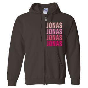 Personalized Name Jonas I Love Jonas Full Zip Hoodie