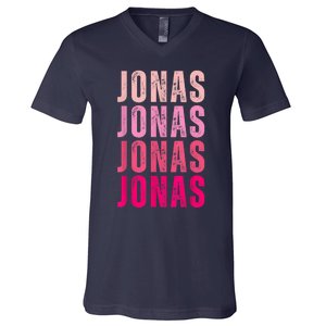 Personalized Name Jonas I Love Jonas V-Neck T-Shirt