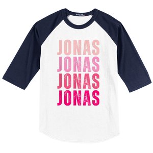 Personalized Name Jonas I Love Jonas Baseball Sleeve Shirt