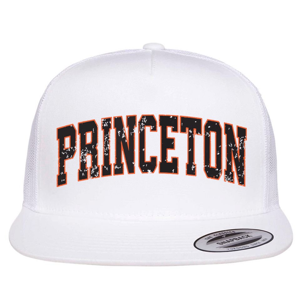 Princeton New Jersey Nj Vintage Athletic Sports Flat Bill Trucker Hat