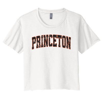 Princeton New Jersey Nj Vintage Athletic Sports Women's Crop Top Tee