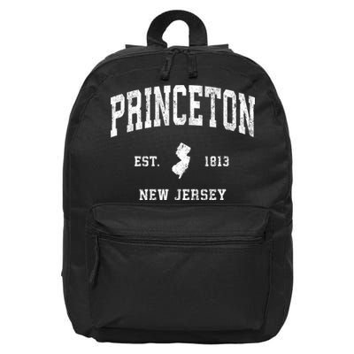 Princeton New Jersey Nj Vintage Athletic Sports 16 in Basic Backpack