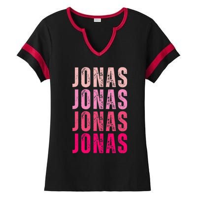 Personalized Name Jonas I Love Jonas Ladies Halftime Notch Neck Tee