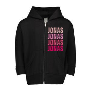 Personalized Name Jonas I Love Jonas Toddler Zip Fleece Hoodie