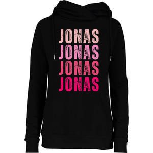 Personalized Name Jonas I Love Jonas Womens Funnel Neck Pullover Hood