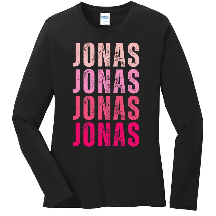 Personalized Name Jonas I Love Jonas Ladies Long Sleeve Shirt