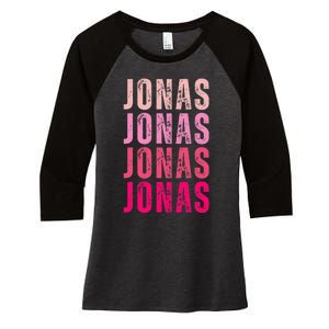 Personalized Name Jonas I Love Jonas Women's Tri-Blend 3/4-Sleeve Raglan Shirt