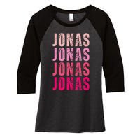 Personalized Name Jonas I Love Jonas Women's Tri-Blend 3/4-Sleeve Raglan Shirt