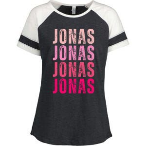 Personalized Name Jonas I Love Jonas Enza Ladies Jersey Colorblock Tee