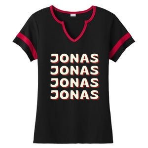 Personalized Name Jonas I Love Jonas Ladies Halftime Notch Neck Tee